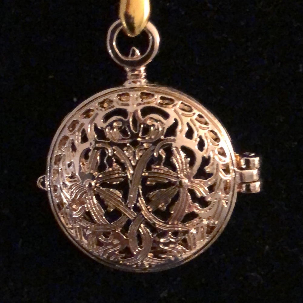Vintage Gold and Black Cameo Locket Pendant - Picture 3 of 8